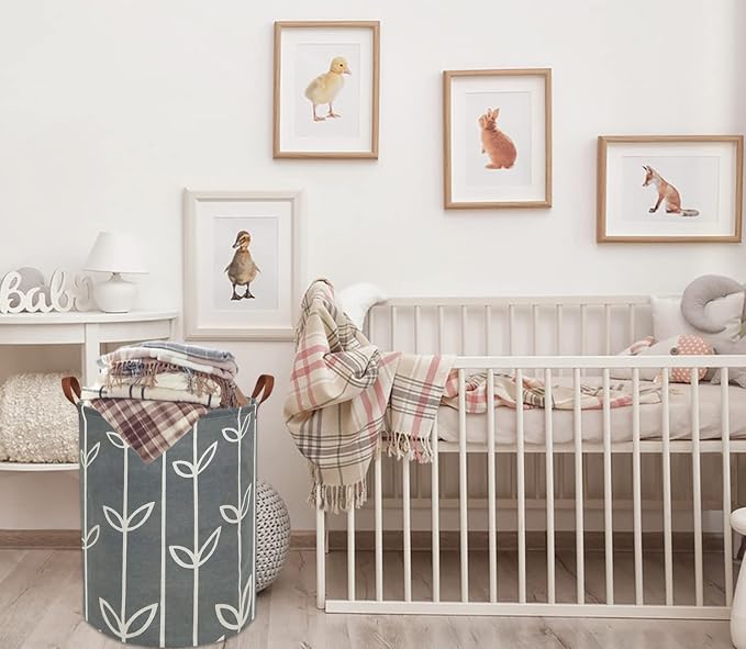 HIYAGON Large Storage Baskets, Waterproof Laundry Baskets, Collapsible Canvas - Image 6
