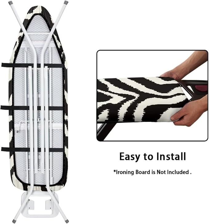Zebra Pattern Ironing Board Cover and Pad 15x54 Inch Machine Washable Ironing - Image 5