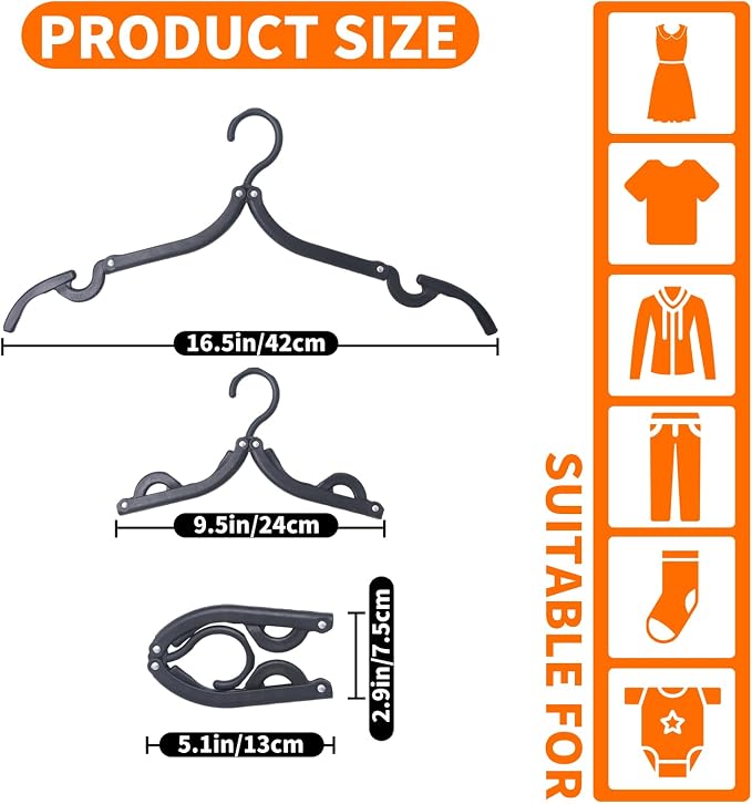 10Pcs Travel Hangers for Cruise Foldable Hangers - Image 2
