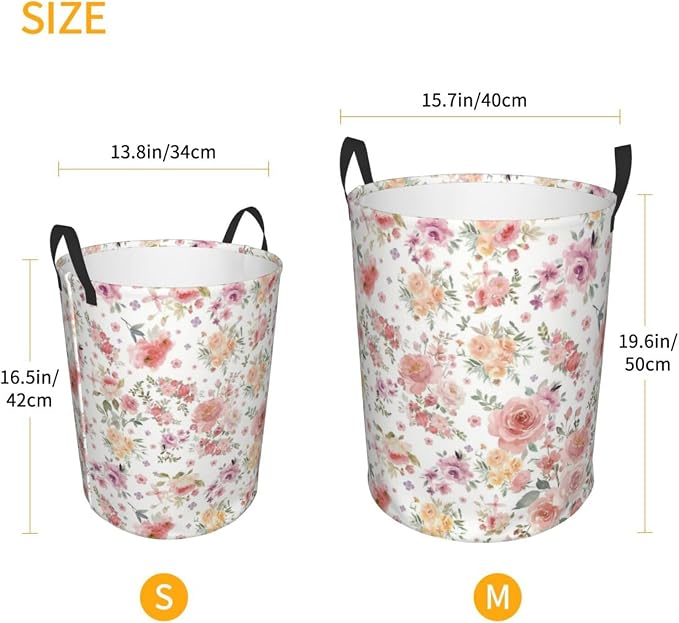 Pink Flowers Laundry Hamper Bag - Image 4