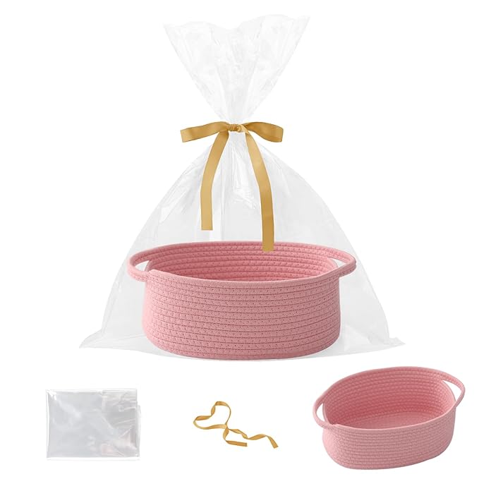 Small Woven Rope Basket-Empty Gifts Basket by HZFTJOY