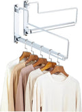 NEWRAIN Chrome Clothes Drying Rack, Wall Mounted Swing Arm Hanger by NEWRAIN