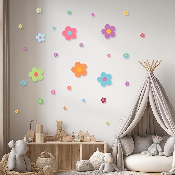 Pack 32 Sheets Colorful Flower Wall Sticker - Image 4