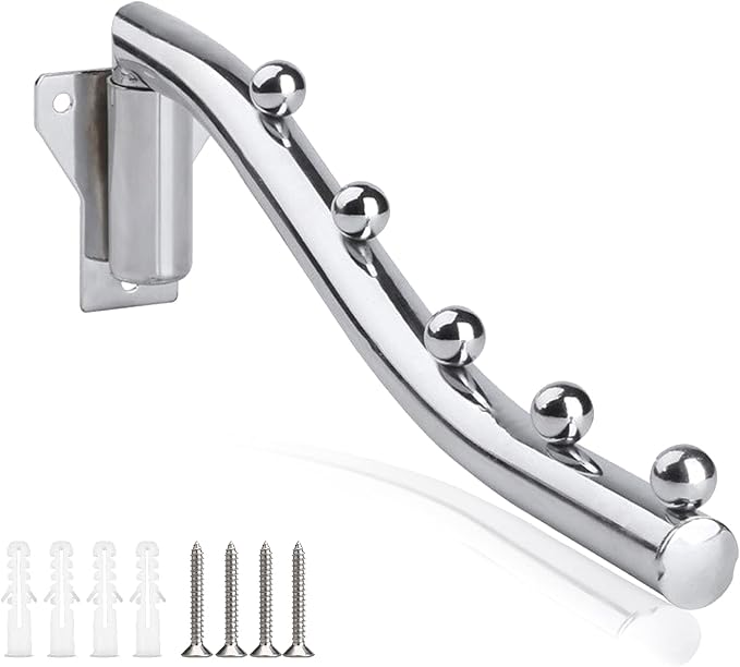 Folding Wall Mounted Clothes Drying Rack, Stainless Steel Wall Mount Garment by Unknown
