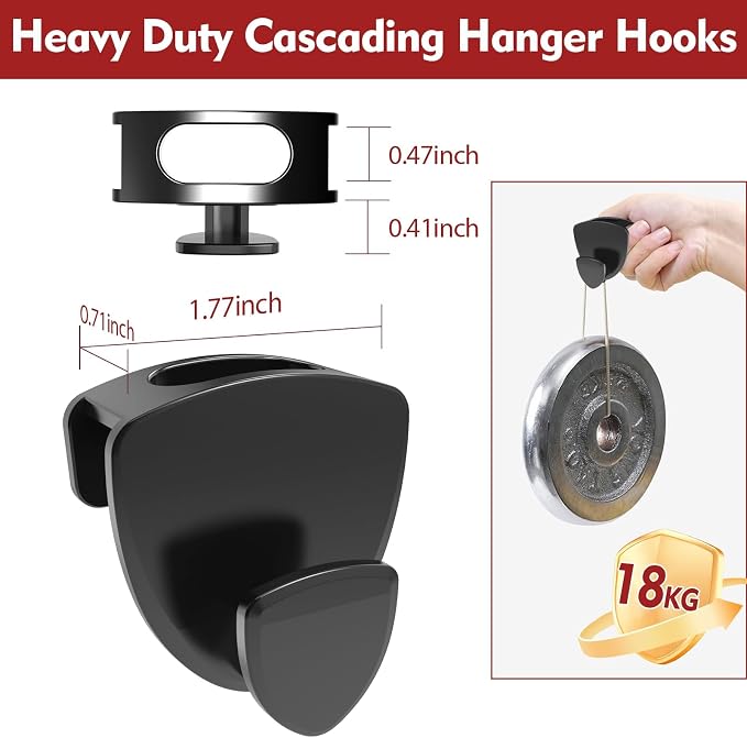 Space Saving Standard Hanger Hooks 50Pcs, Upgrade Heavy Duty Space Saver - Image 3