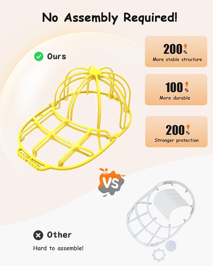 XQXA 2-Pack Baseball Hat Washer Cage | Machine-Washable Cap Cleaner Frame - Image 2