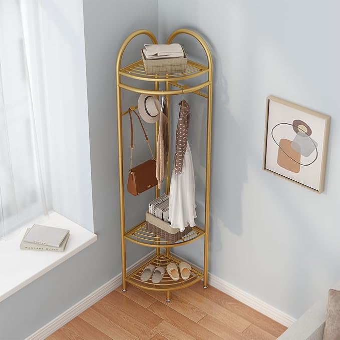 Metal Corner Coat Racks, Freestanding Garment Rack - Image 4
