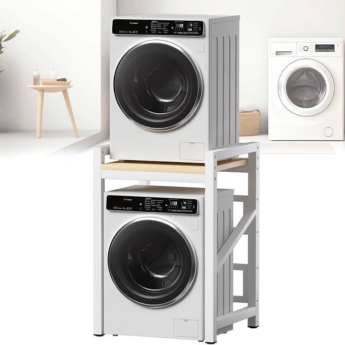 Washer Dryer Stacking Rack Kit 29.5in, Over the Washer and Dryer Storage Shelf by Dkjdssek