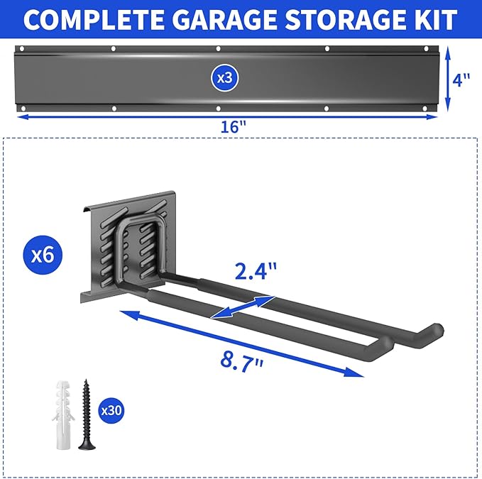 Garage Tool Organizer Wall Mount, 48inch Heavy Duty Garden Tool organizer - Image 7