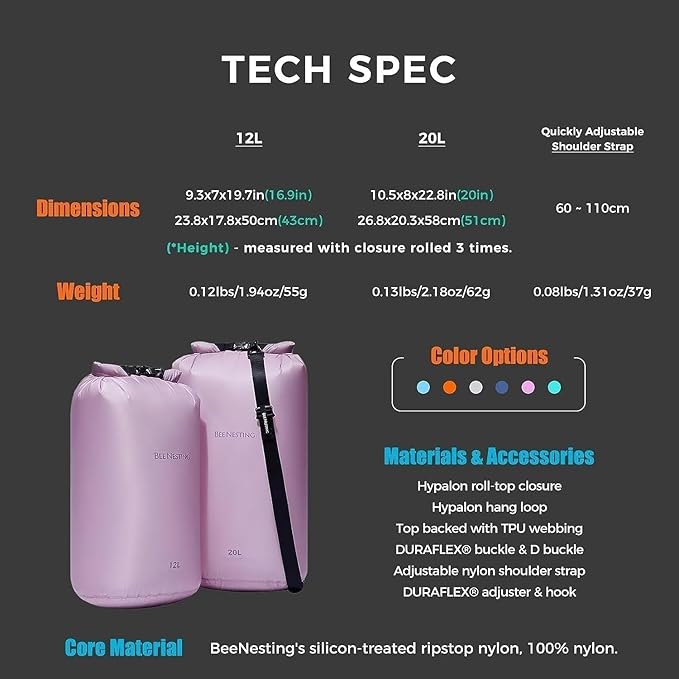 Bee Nesting Waterproof Dry Bag Lightweight Dry Sack Marine Dry Bags Suitable - Image 5