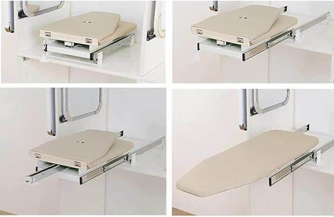 Ironing Board Wooden Folding Ironing Board Rotatable 90° Drawer Ironing Platform - Image 2