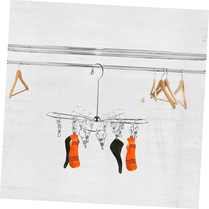 Multi- Drying Rack Foldable Laundry Hanger Closet Space Saver Sturdy Hanger - Image 2
