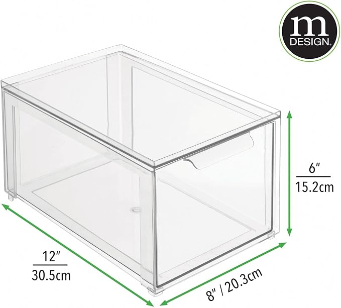 mDesign Plastic Stackable Bathroom Storage Organizer Bin - Image 3