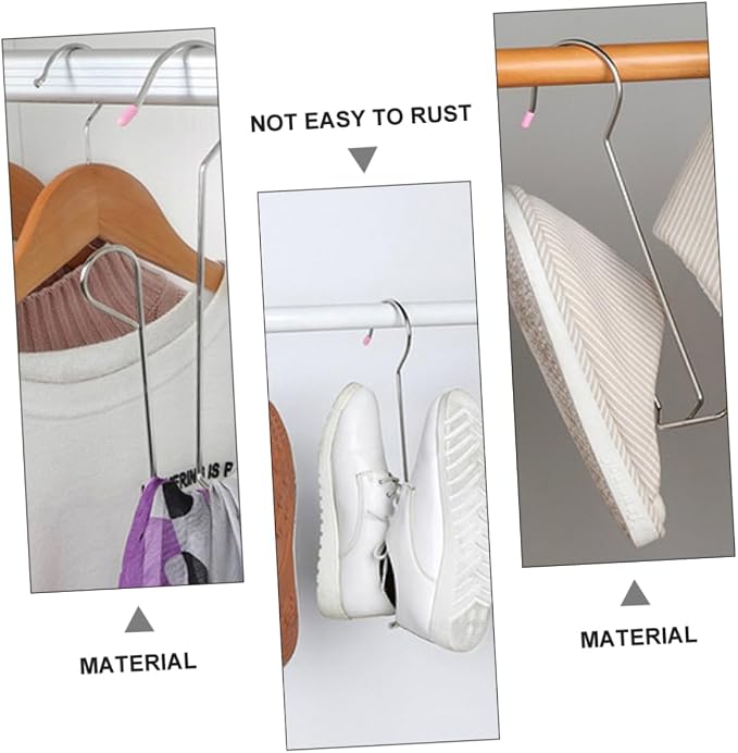 2pcs Stainless Steel Shoes Hanging Rack Space-Saving Shoe Organizer - Image 9