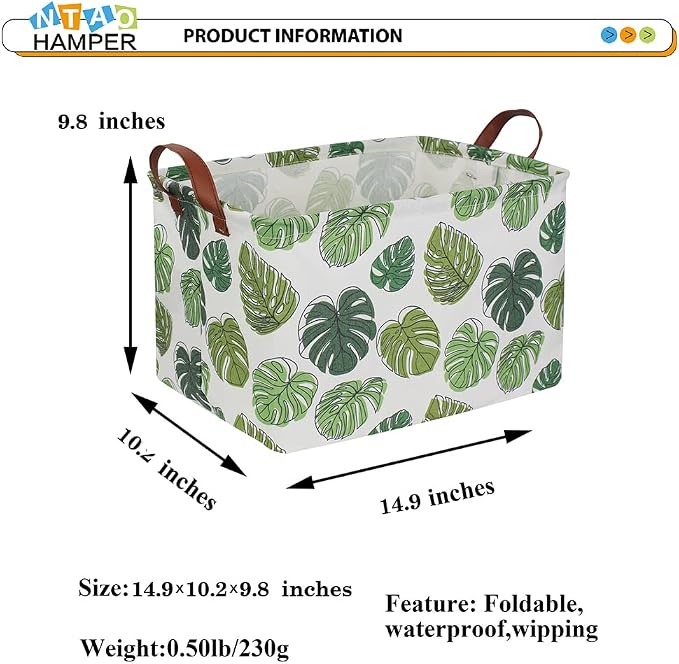 Rectangular Green Storage Basket, Waterproof Safari Nursery Box - Image 5