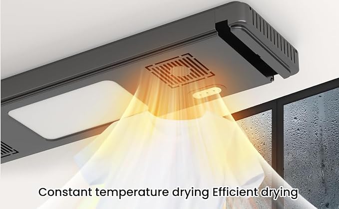 Ceiling Mounted Clothes Electric Ceiling Drying Rack 110V-120V, Ceiling - Image 2