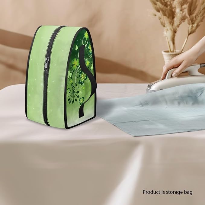 Green Lucky Leaves Design Iron Storage Case Protective Carrying Bag - Image 3