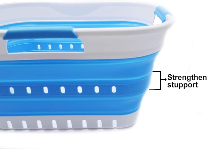 SAMMART 19L Collapsible Super Mini 3 Handled Plastic Laundry Basket - Image 4