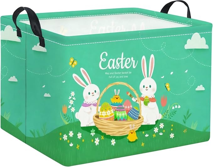 Rectangular Easter Basket for Home Kitchen Baby Girls Basket Cute Storage Bin by TIBAOLOVER