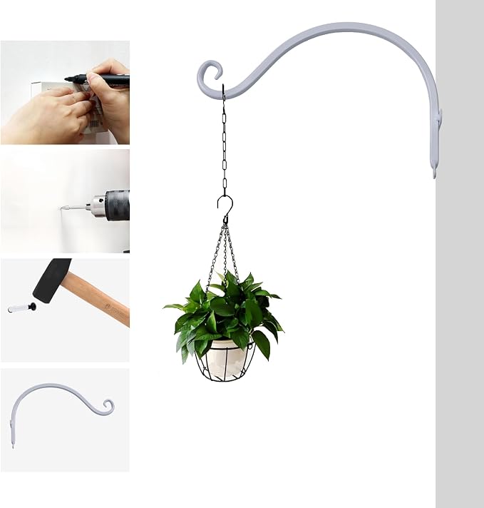 2 Pack 12 Inch Premium Metal Plant Hangers – Sturdy Wall Hooks - Image 4