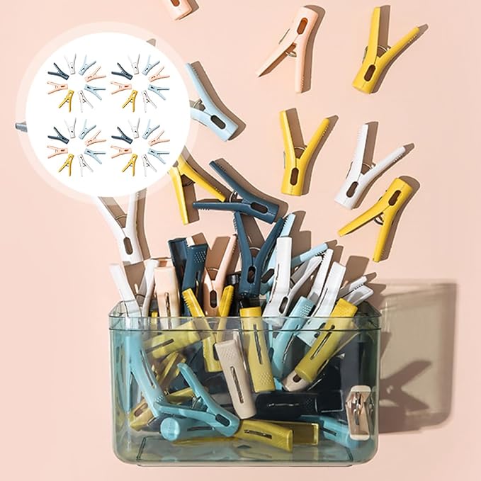 Luxshiny 50pcs Non-Slip Strong Plastic Clothespin Clips - Image 5