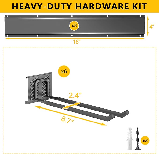 Garage Tool Organizer Wall Mount, 48inch Heavy-Duty Garage Storage System and - Image 5