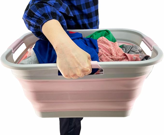 SAMMART 30L Collapsible Plastic Laundry Basket-Foldable Pop Up Storage - Image 7