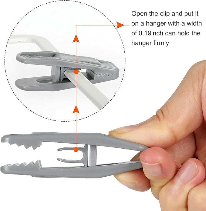 Tinfol Gray 60pc Hanger Connector Hooks and 20pc Hanger Clips, Stackable Space - Image 3