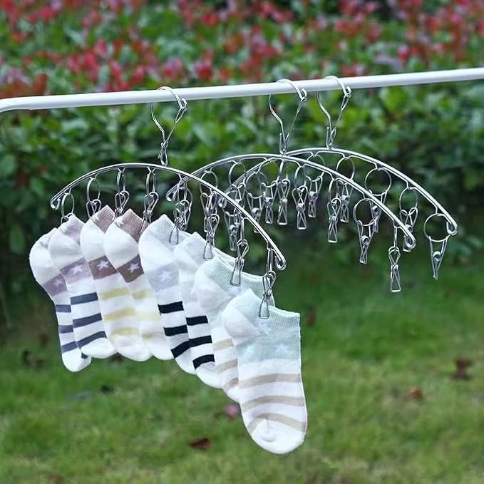 4 Pack Stainless Steel Laundry Drying Rack Clothes Hanger - Image 6