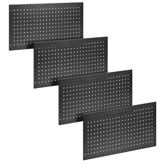 4 Packs 24"x12" Pegboard Wall Organizer, Metal Pegboard Panels Tool Organizer by NectaCol
