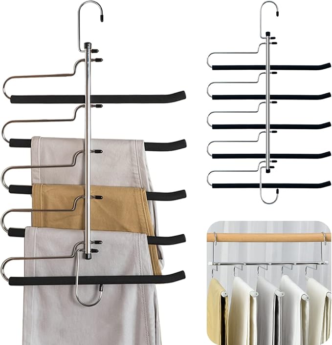 Space Saving Pants Hangers Heavy Duty Magic Slacks Jeans Trouser Hanger by Funamily