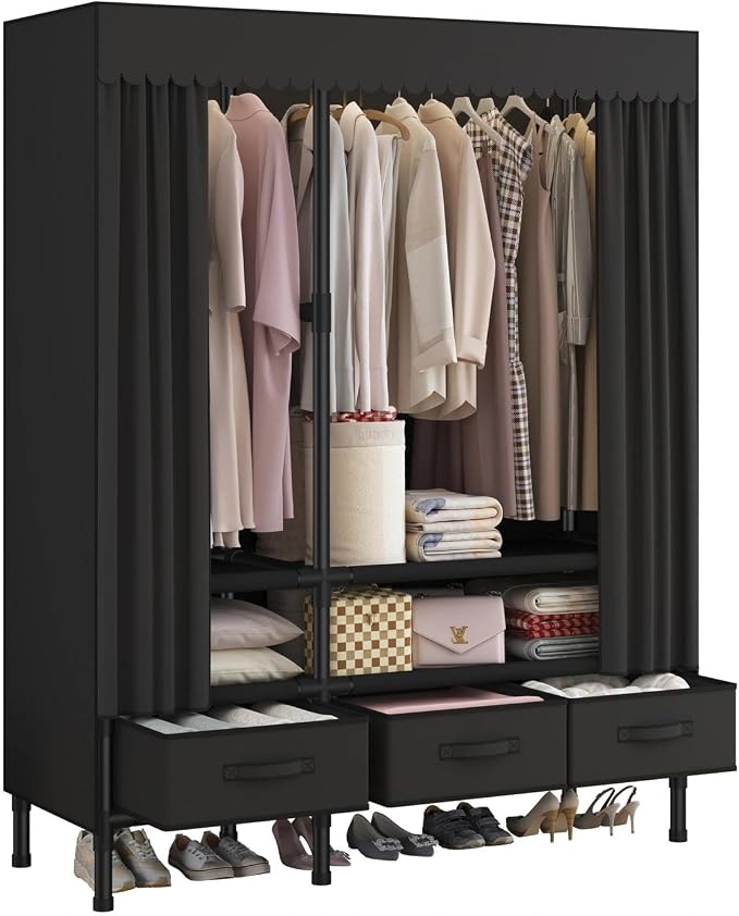 Portable Closet, Garment Rack, Heavy Duty Clothes Rack by WEALTHYHEART