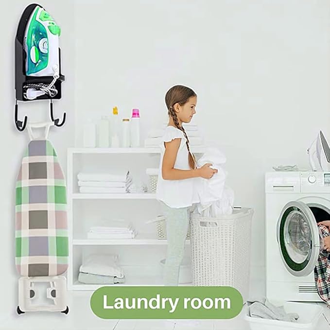 Wall-Mounted Ironing Board Hanger, Heat Resistant Iron Holder - Image 4