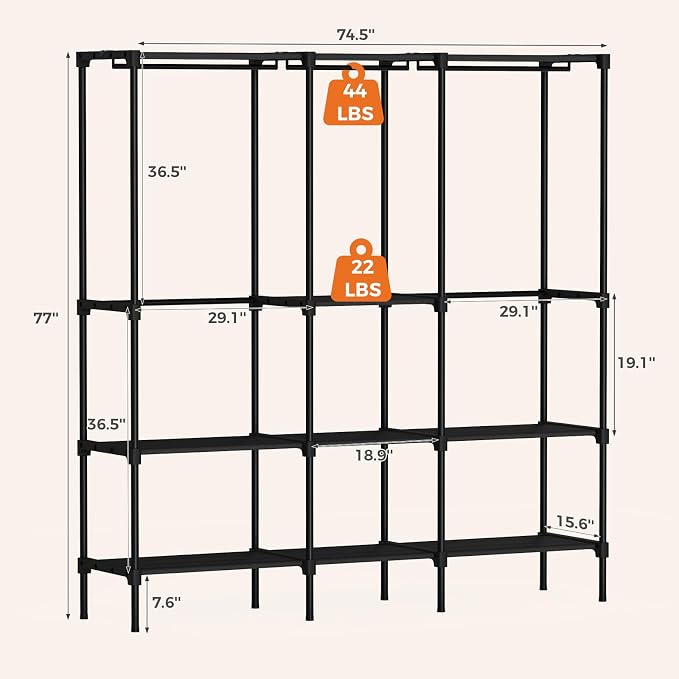 NEWBULIG Portable Fabric Clothes Rack - Image 2