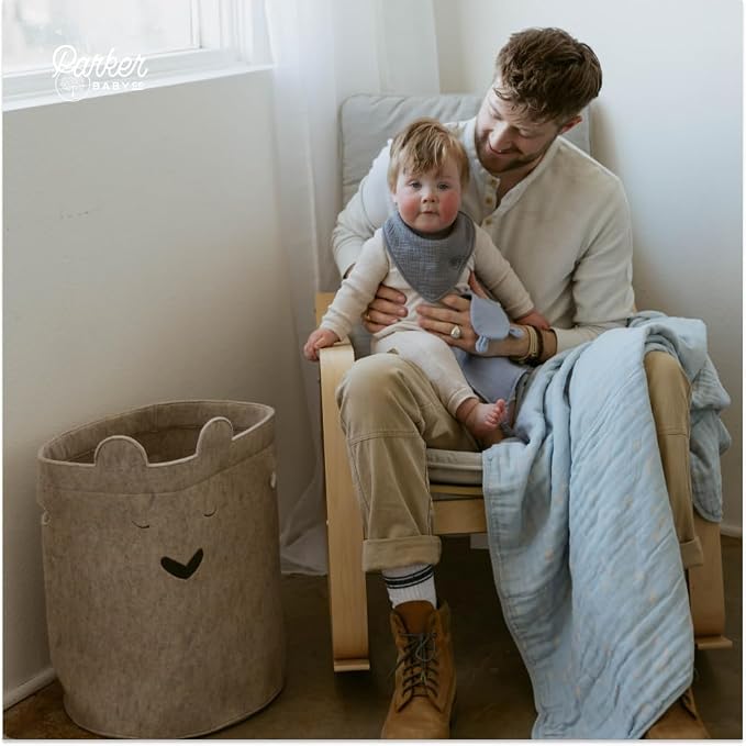 Parker Baby Bear Felt Laundry Hamper | Spacious & Collapsable Storage Basket - Image 6