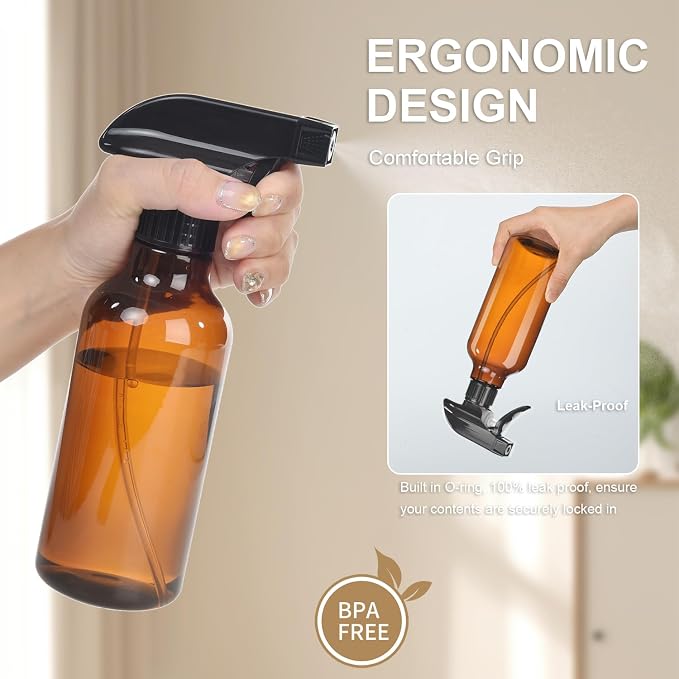 Spray Bottles 2-Pack, 10 Oz, Mist & Stream, Heavy Duty Spraying Empty Water - Image 3