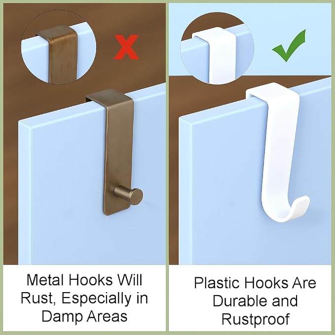 Dependable Industries inc. Essentials Over The Door Hooks – 4 Pack White - Image 7