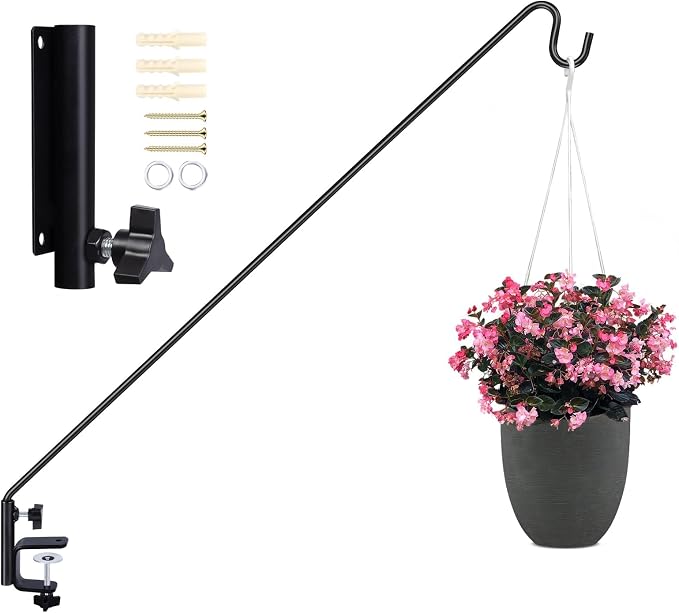 MIXXIDEA Deck Hook Outdoor Hanging Brackets：43 Inches Wall Mounted Hook Plants by MIXXIDEA