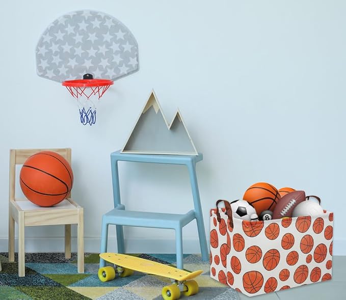 HIYAGON Rectangular Basketball Basket Kids Gift Basket Baby Toy Storage Bin - Image 4