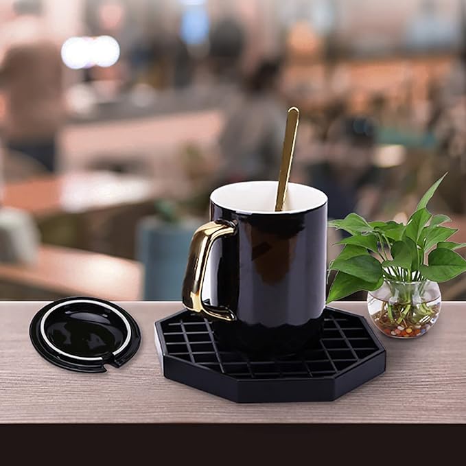Drip Trays 4" Coffee Countertop Octagon Drip Tray Black Plastic Coffee Drip Tray - Image 4