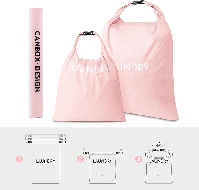 2 Pack Travel Laundry Bag, Nylon Washing Bags - Image 6