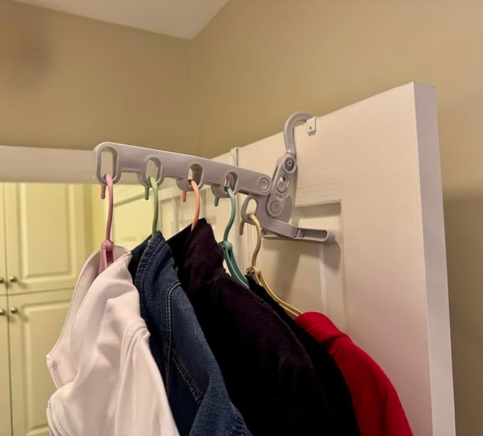 WaWacomp1PC Portable Folding Clothes Drying Rack and 5 Pcs Foldable Hangers - Image 2