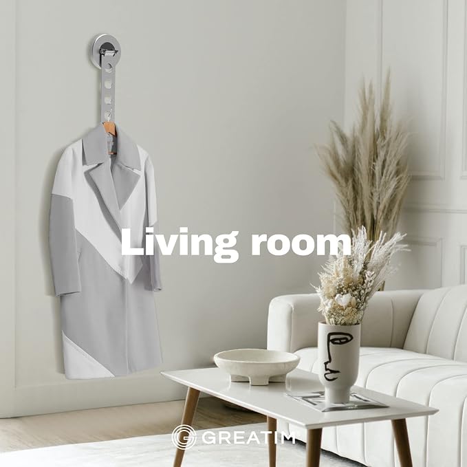 Greatim Laundry Hanger Wall Mount, Wall Mounted Clothes Hanger, Laundry Room - Image 7