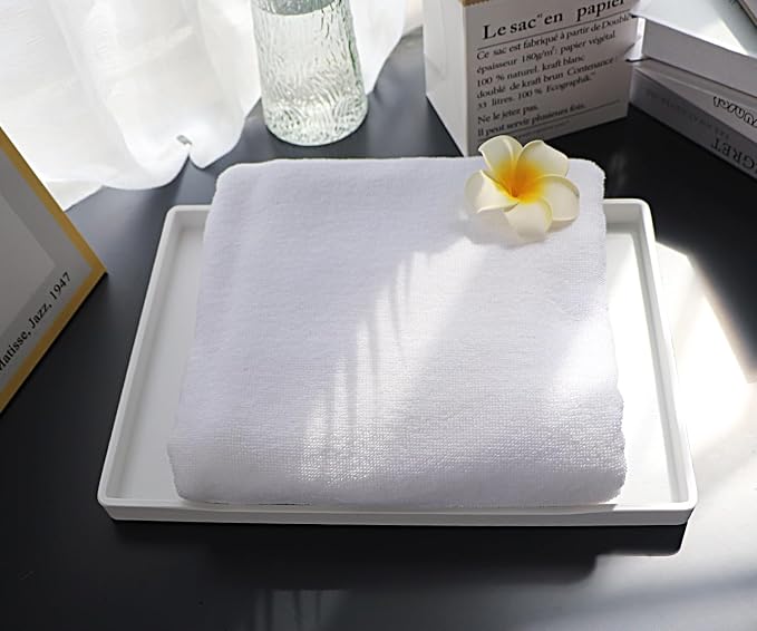 White Serving Tray for Serving Accessory, Elegant & Stackable Plastic Tray for - Image 3