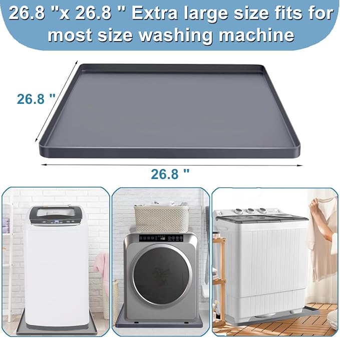 Washing Machine Silicone Mat Washer Drain Pan, Washer Tray Washing Machine Pan - Image 2
