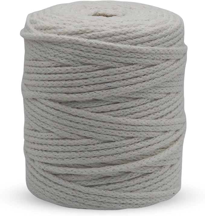 White Knitted Macrame Cord 4mm x 54Yards, Macrame Rope, Cotton Like Cord by Crocheta