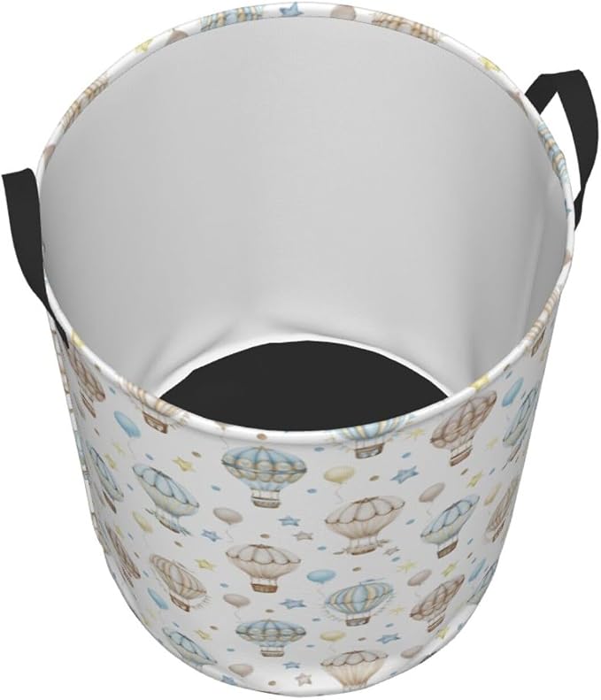 Cute Hot Air Balloon Stars Laundry Hamper Bag - Image 2