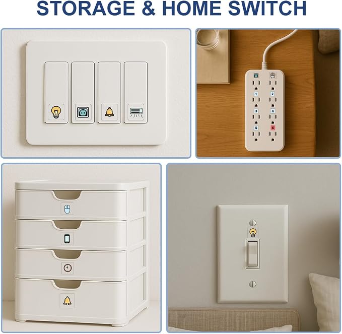 Pack of 600 Light Switch Sticker Labels, 38 Designs Multicolor Switch ID - Image 4