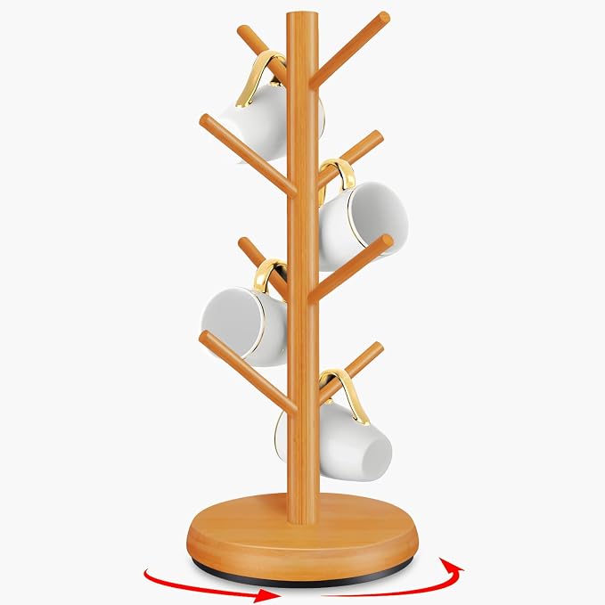 Mug Holder Tree, New Upgraded 360° Rotated 8 Hooks Coffee Cup Holder by ZYZWTG