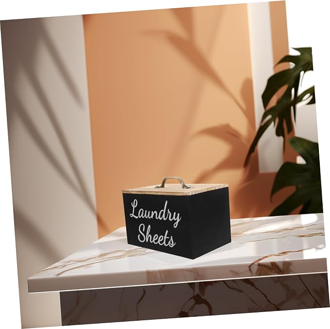 Wood Dryer Sheet Holder Laundry Container Scent Booster Dryer Sheet Storage - Image 5